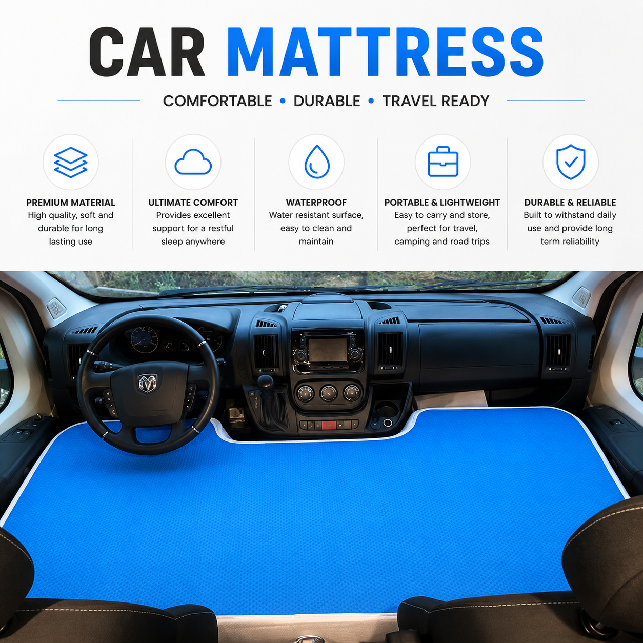 Car Air Mattress Blue