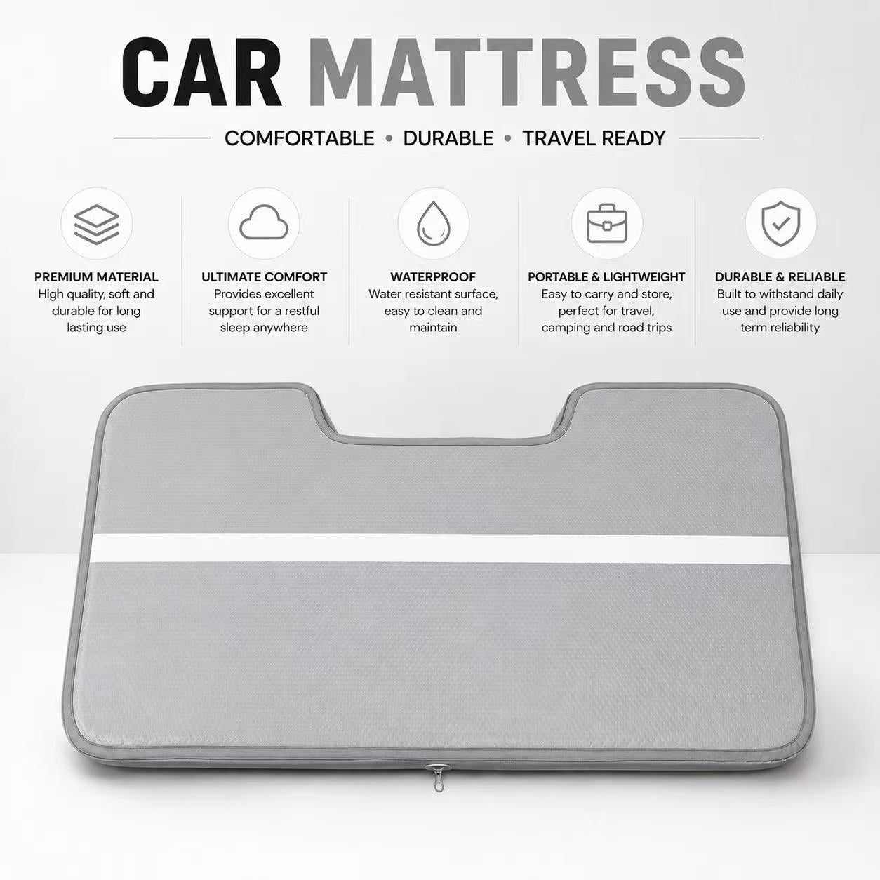 Car Air Mattress Gray